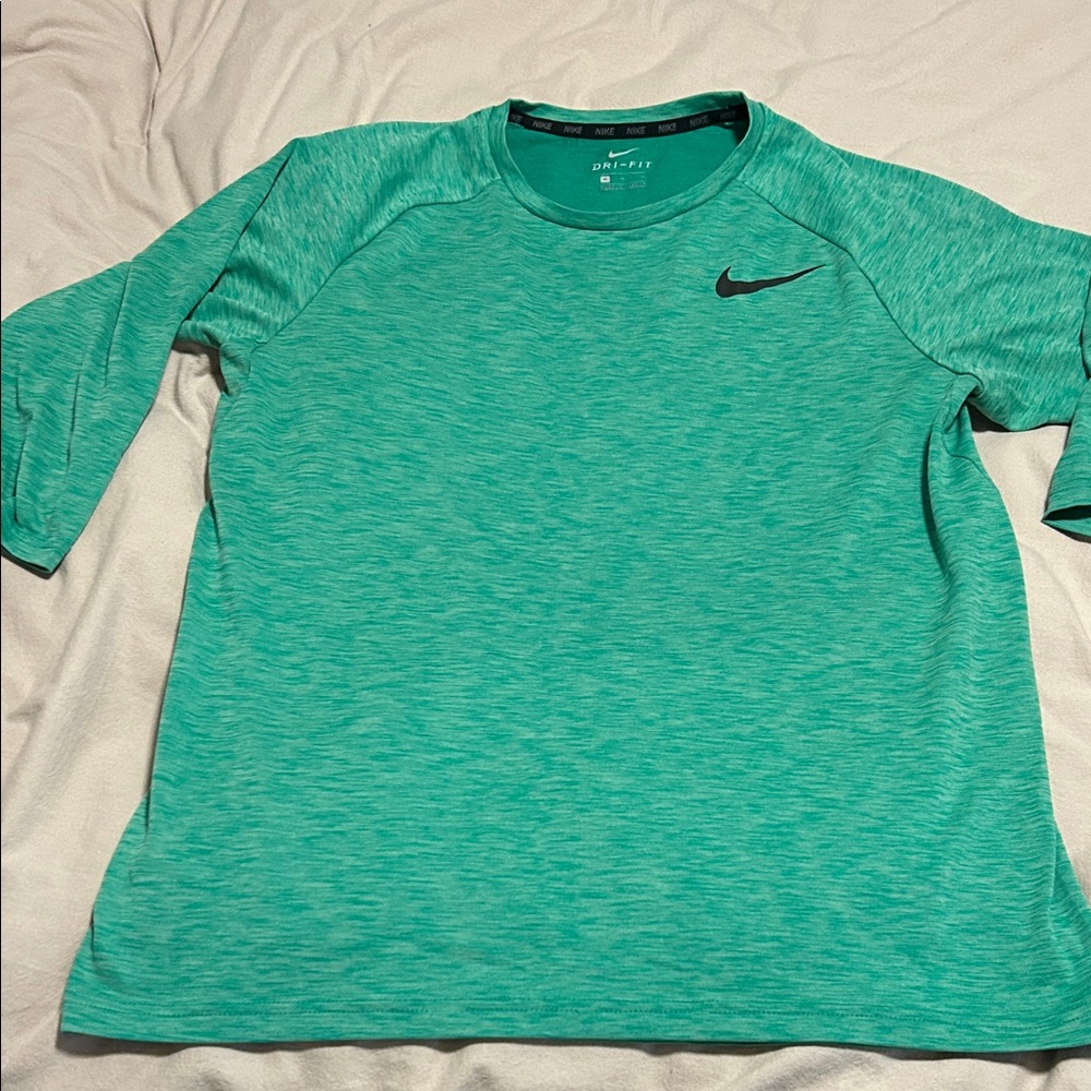 Men's Nike Heather Green Dri-Fit 3/4 Length Sleeve